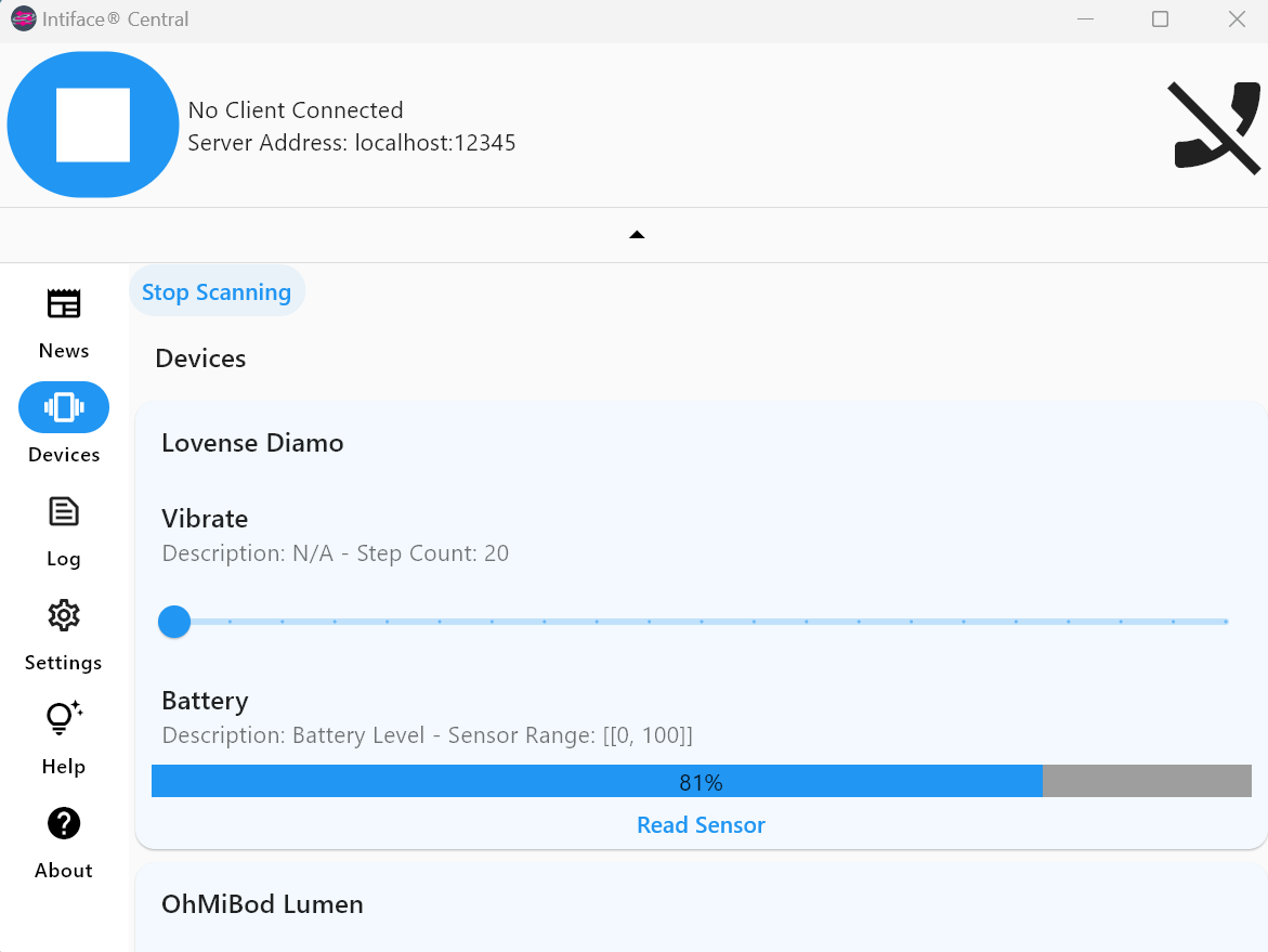 Intiface Central GUI Example